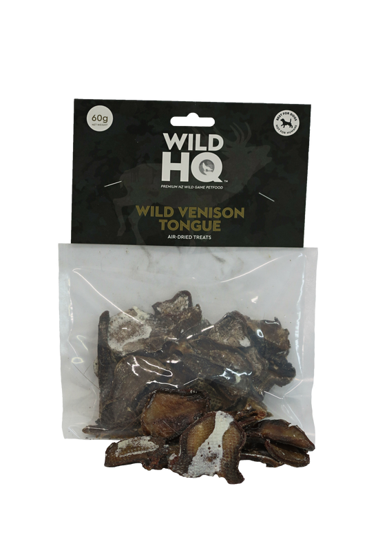 Dog Treat - Air-Dried Wild Venison Tongue - 60g