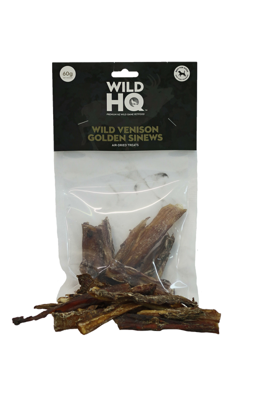 Dog Treat - Air-Dried Wild Venison Golden Sinews - 60g