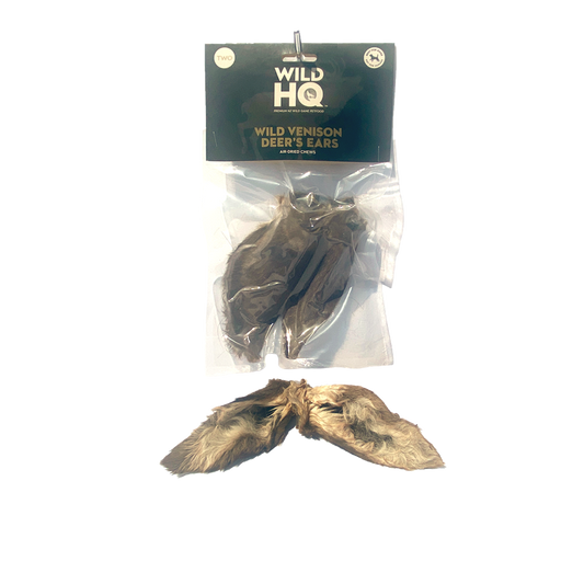 Dog Chew - Air-dried Wild Venison Deer's Ears -  Two Pack