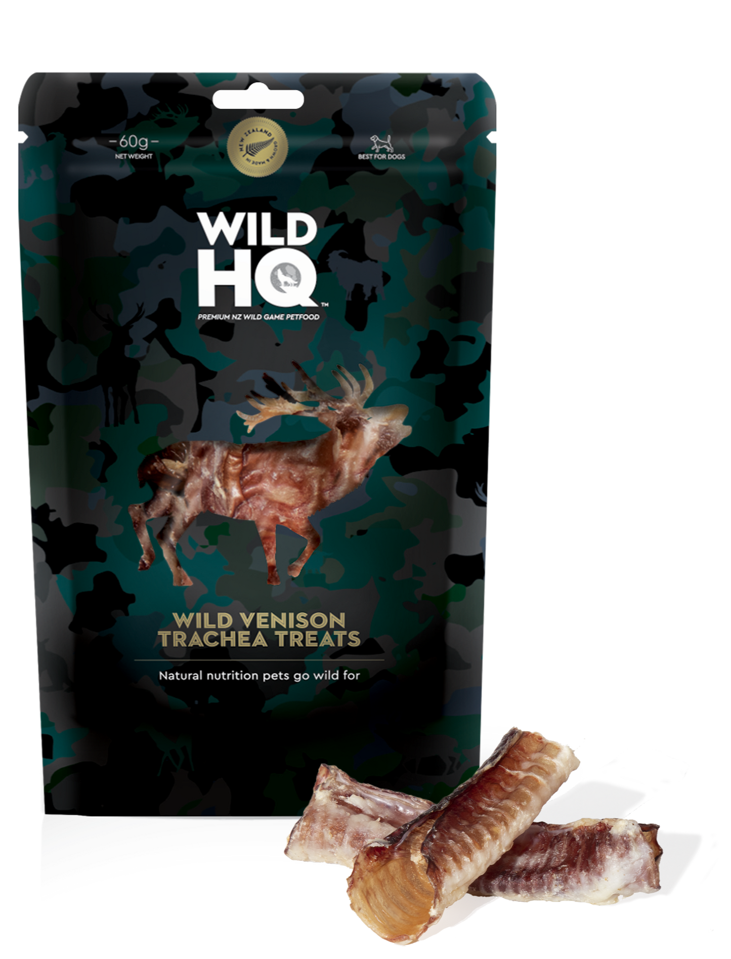 Dog Treat - Air-Dried Wild Venison Trachea - 60g