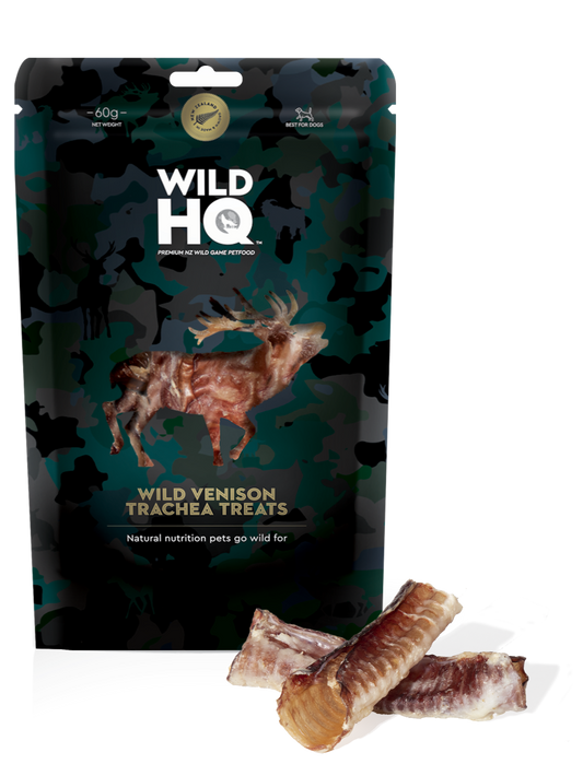 Dog Treat - Air-Dried Wild Venison Trachea - 60g