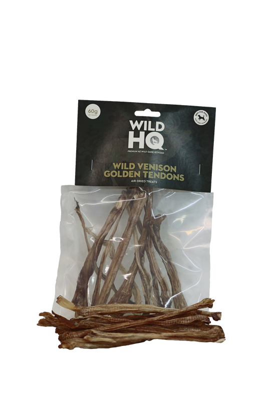 Dog Treat - Air-Dried Wild Venison Golden Tendons - 60g
